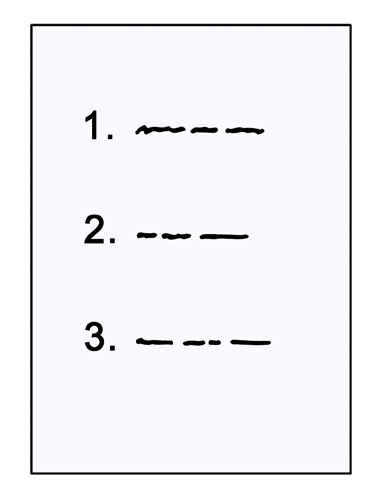 Auflistung mit drei Unterpunkten