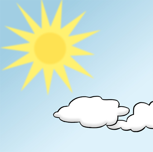 Himmel mit Wolken und Sonne