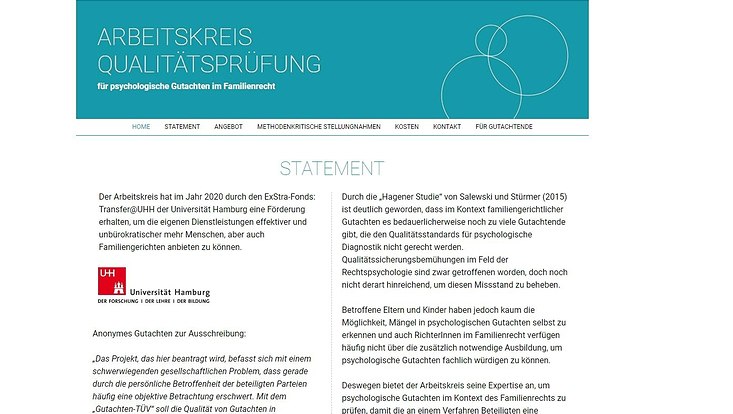 Screenshot der Website arbeitskreis-familiengutachten.de