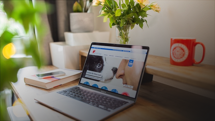 ein Buch, ein Telefon und ein Laptop auf einem Tisch