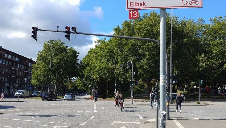 Beschilderung von Velorouten in Hamburg